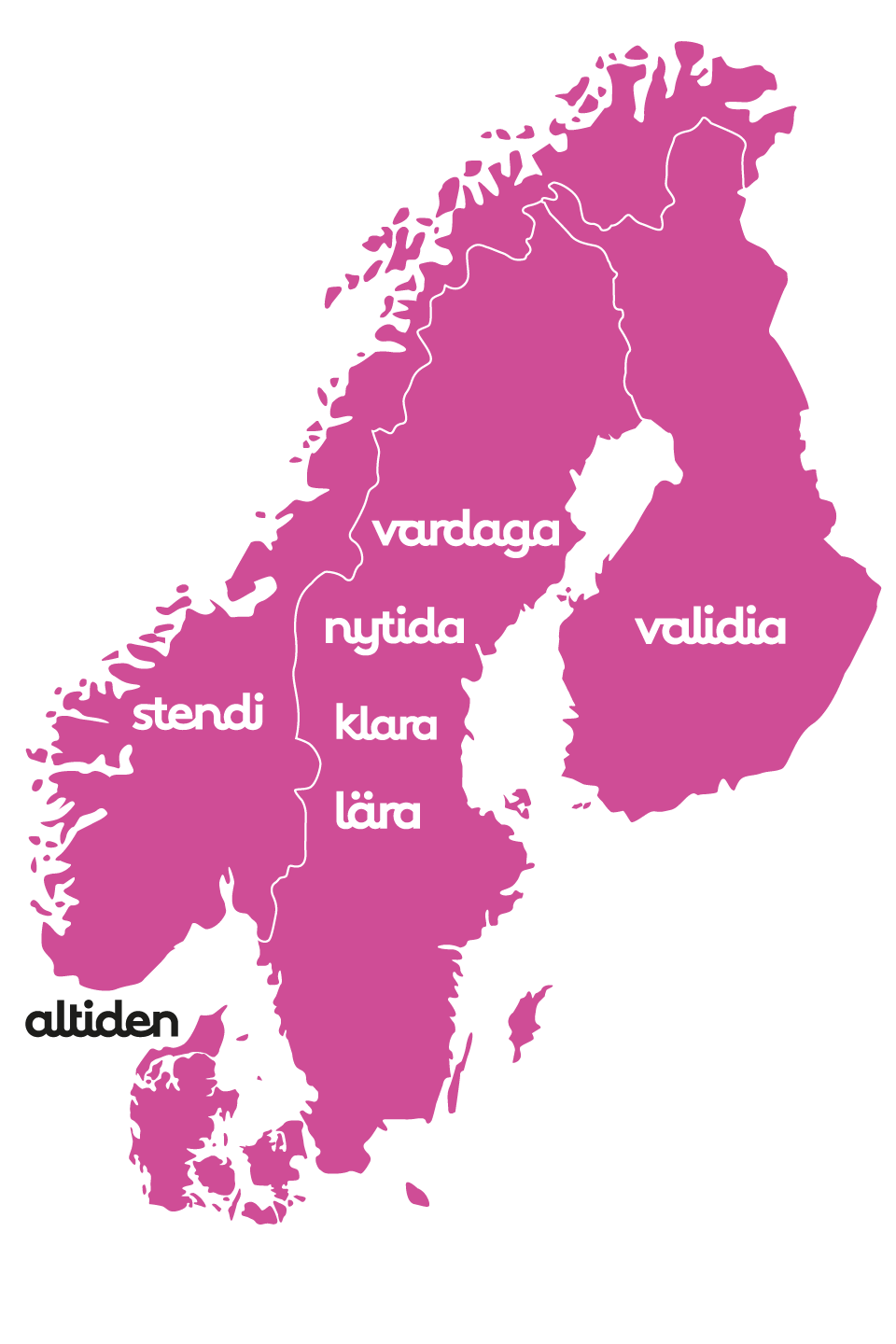 Karta över Norden med organisationer
